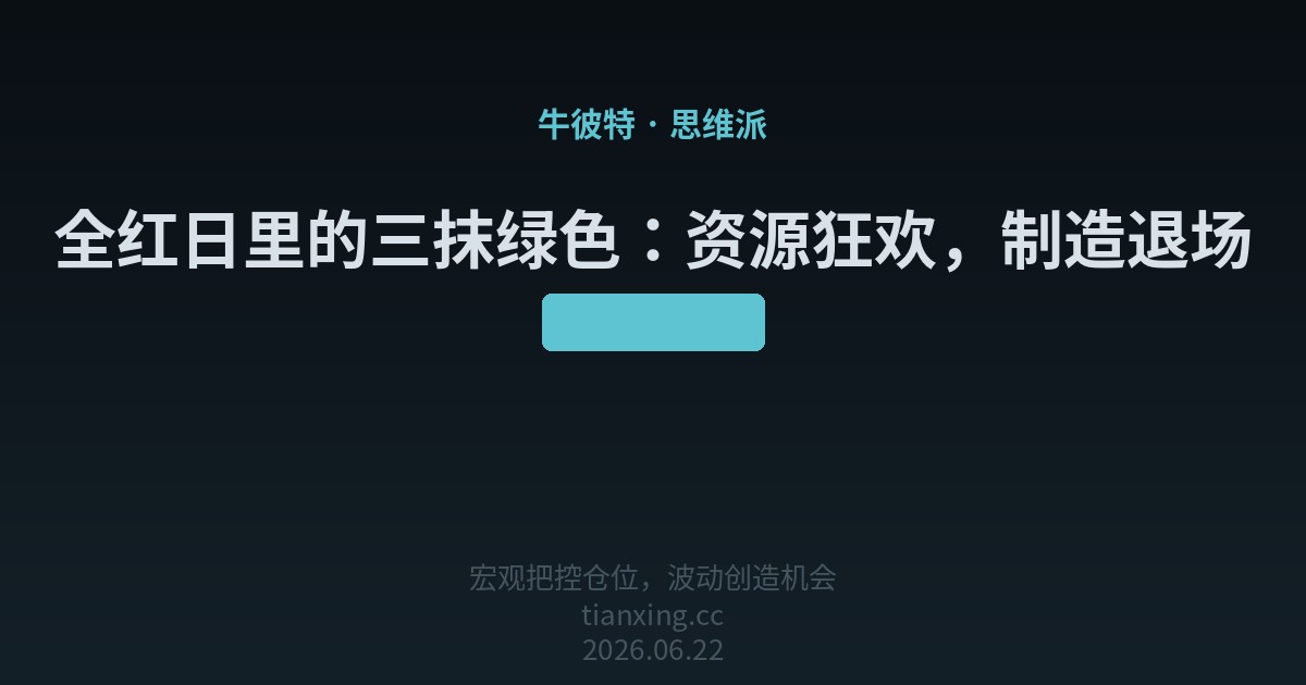 全红日里的三抹绿色：资源狂欢，制造退场