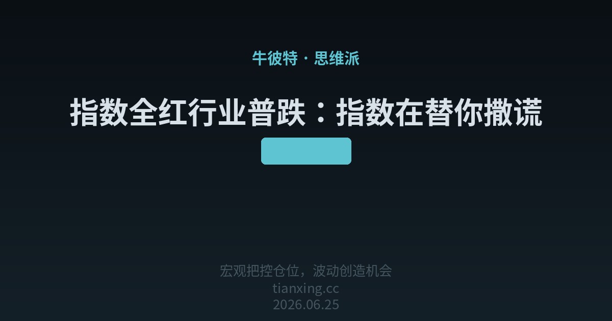 指数全红行业普跌：指数在替你撒谎