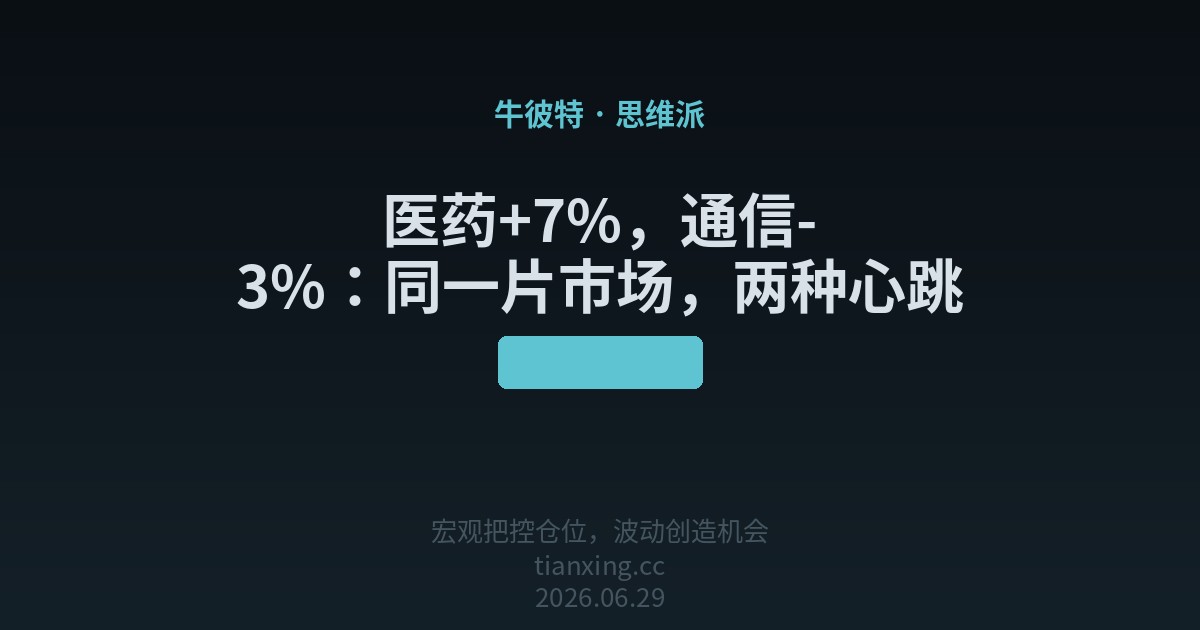 医药+7%，通信-3%：同一片市场，两种心跳