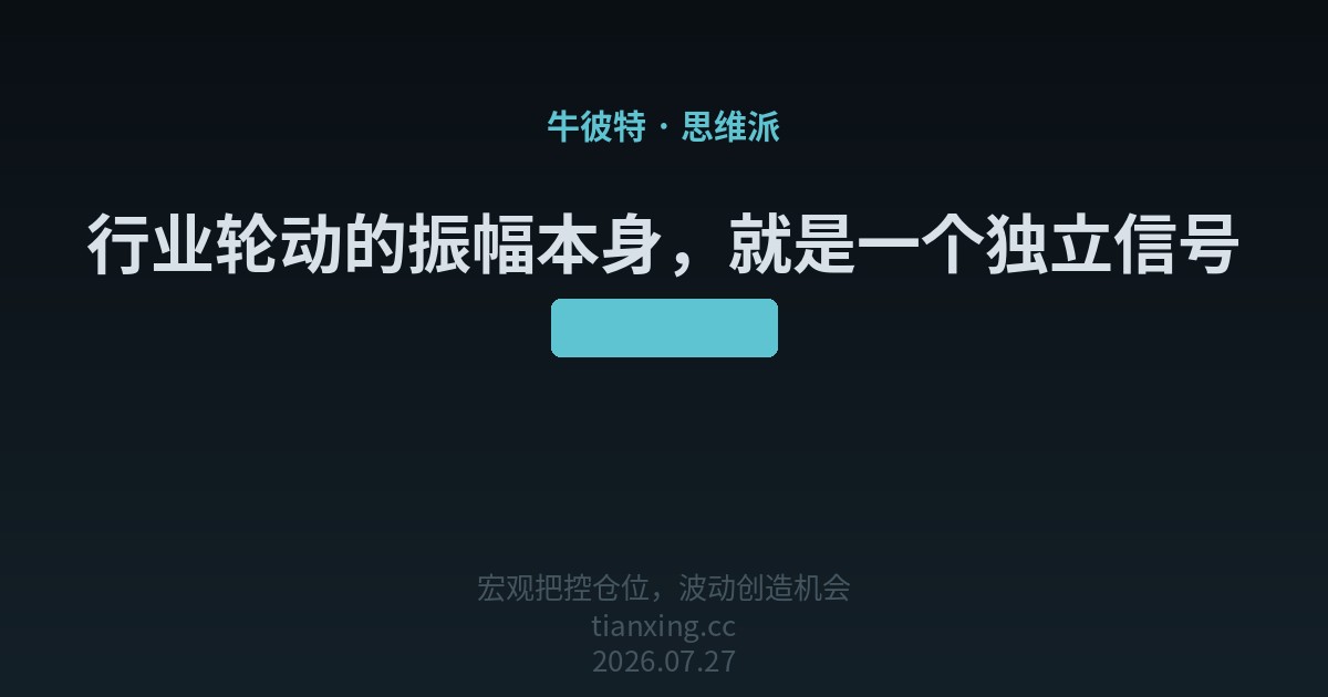 行业轮动的振幅本身，就是一个独立信号