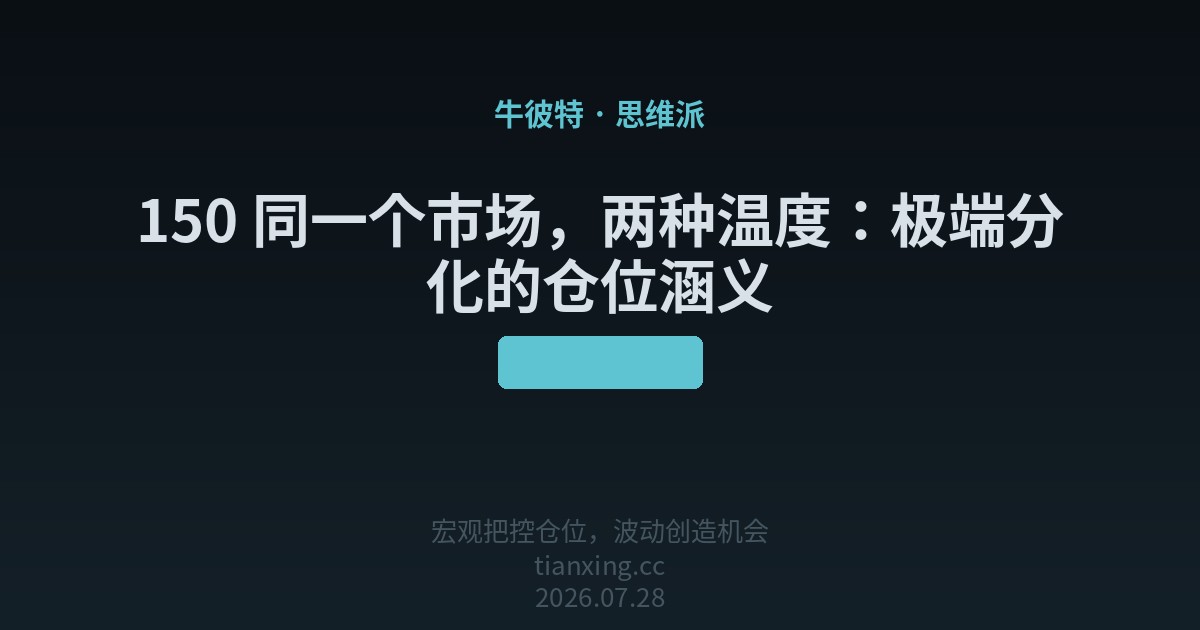 150 同一个市场，两种温度：极端分化的仓位涵义