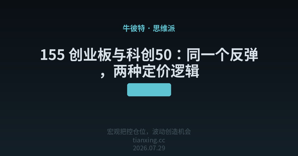 155 创业板与科创50：同一个反弹，两种定价逻辑