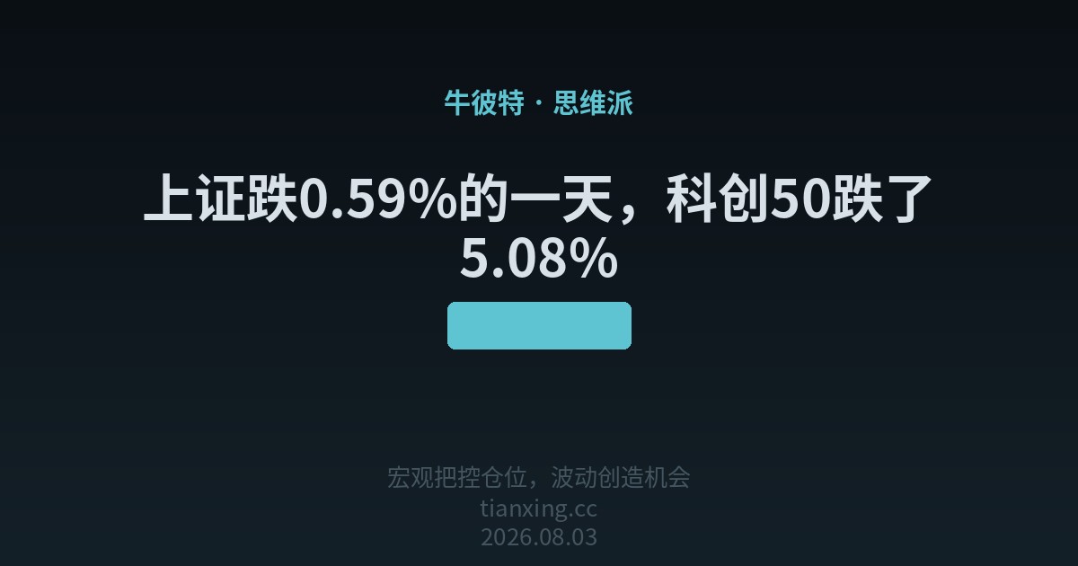 上证跌0.59%的一天,科创50跌了5.08%