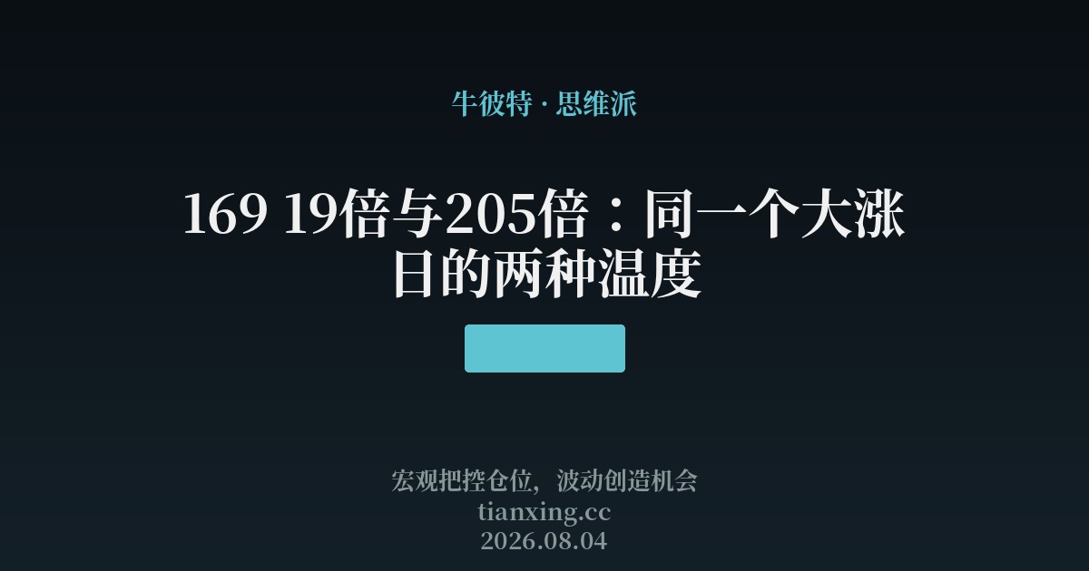 169 19倍与205倍:同一个大涨日的两种温度